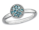 1/5 Carat (ctw) Swiss Blue Topaz Cluster Ring in Sterling Silver